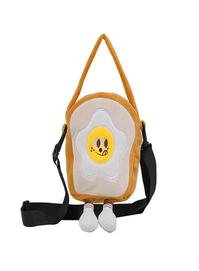 Lunarixel Bread Slice Crossbody Bag for Teens Girls Women, Mini Kawaii Cute Shoulder Purse with Zipper, Funny Food Plush Gift - Image 1